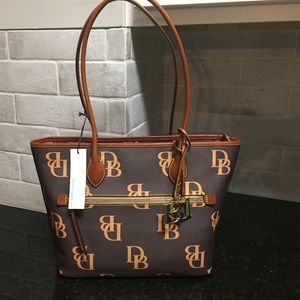NEW Dooney & Bourke monogram 1964 large tote, pebbled leather new with tags.